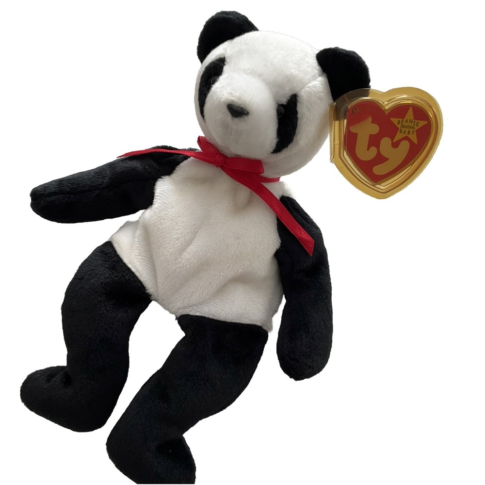Ty Beanie Baby Fortune the Panda Bear 1997 Plush Stuffed Animal Retired Vintage
